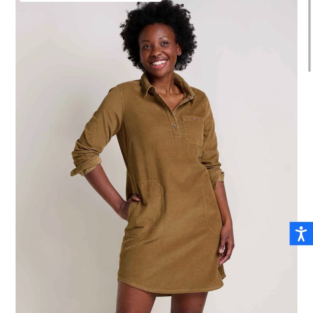 NWT Toad & Co. Scouter Cord Shirtdress Honey Brown M